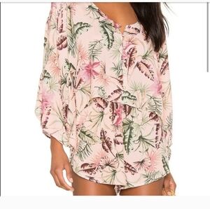 2 Piece Set AMUSE SOCIETY Brisa Aventura Shorts Kimono Crop Top Small S Floral